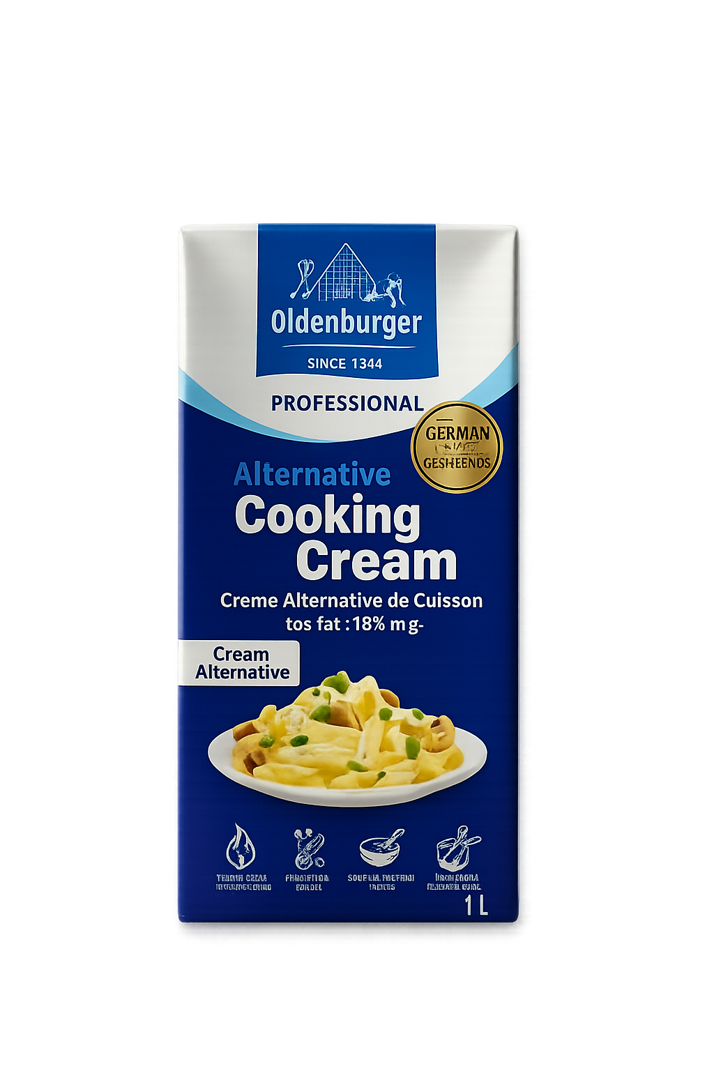 Oldenburger Professional Alternative Cooking Cream 18% Fat – 12 x 1L Carton