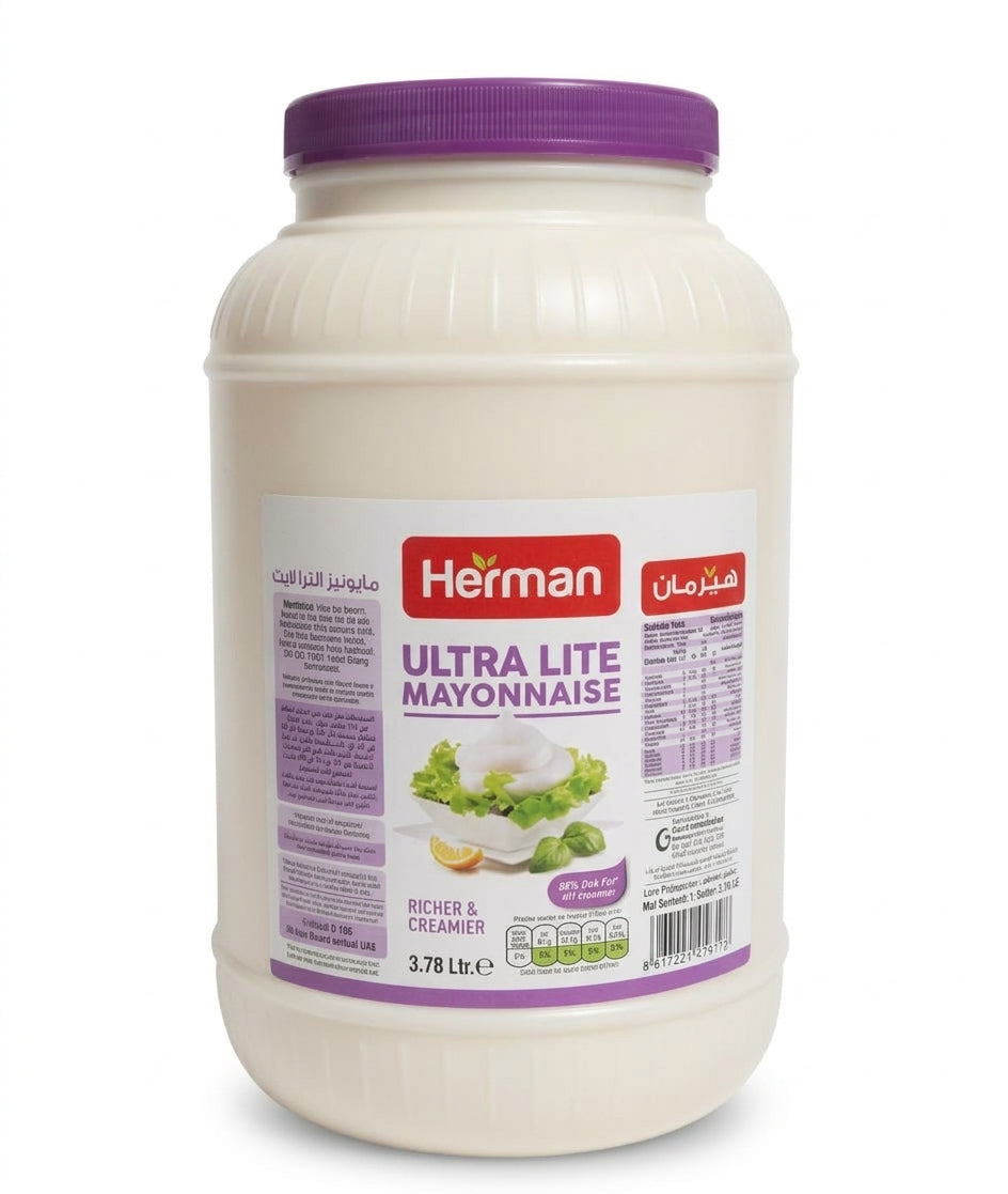 Herman Ultra Lite Mayonnaise 3.78 Ltr x 4pcs
