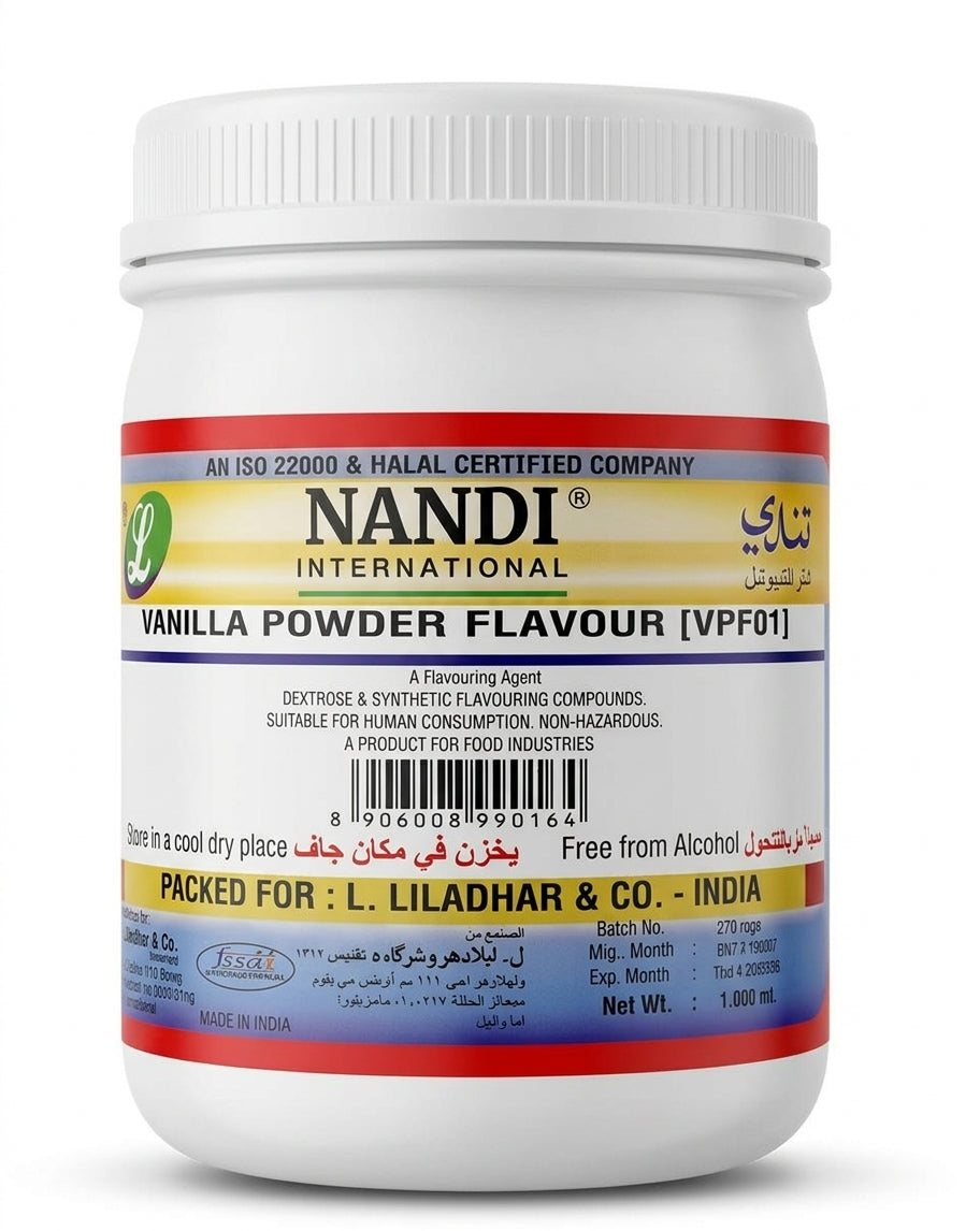 Nandi International Vanilla Powder Flavour 1kg