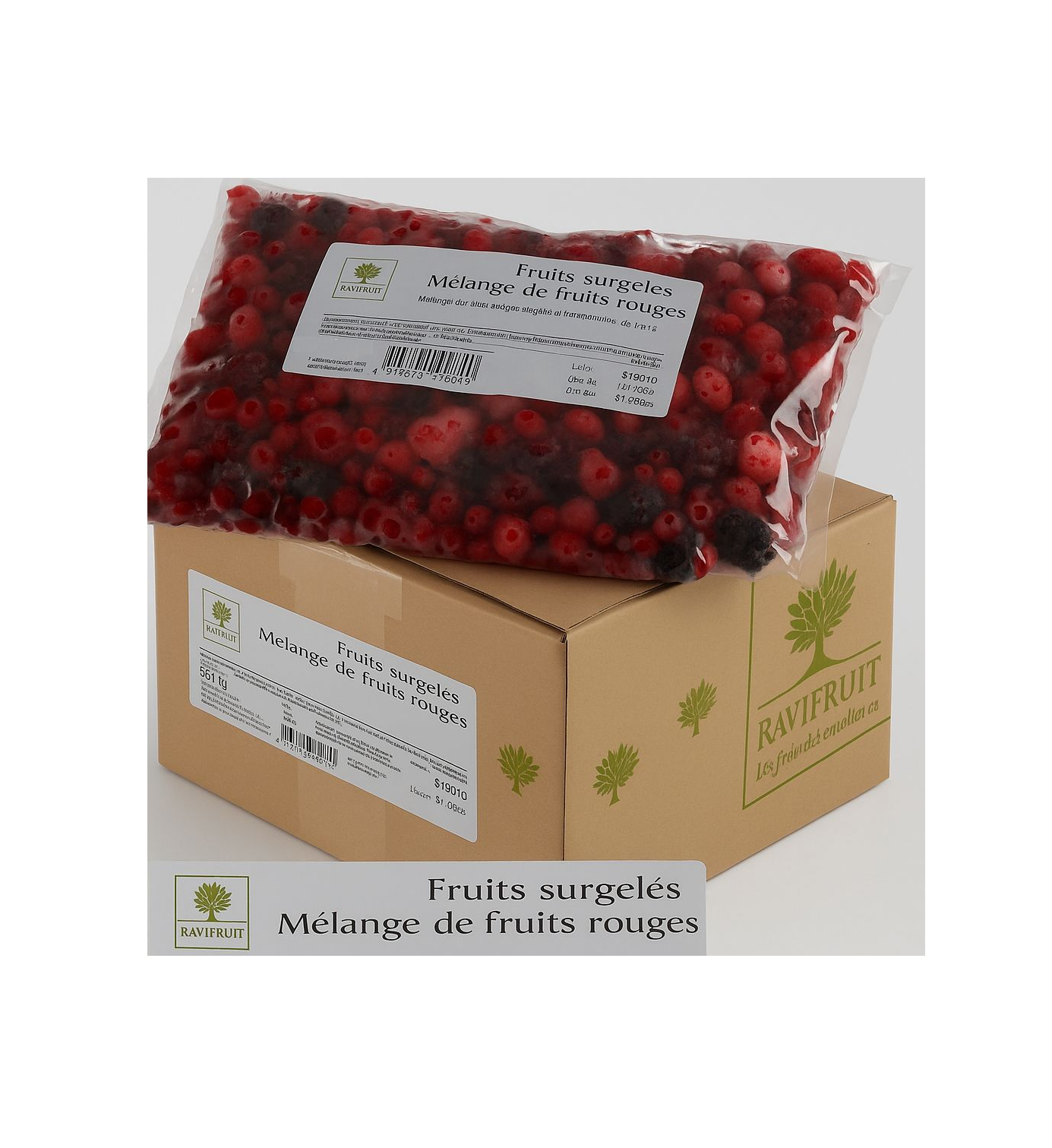 Ravifruit IQF RED 4 fruits MIX 1kg x 5pcs