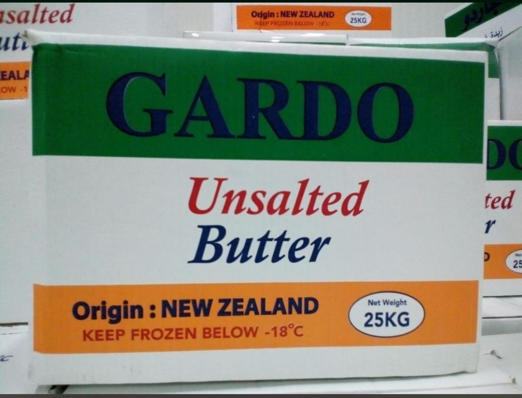 Gardo unsalted butter newzealand 25kg