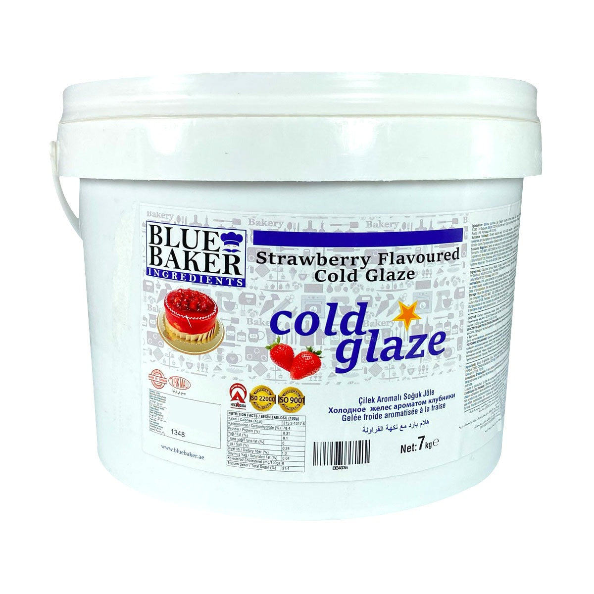 Blue baker Strawberry Flavoured Cold Glaze 7kg