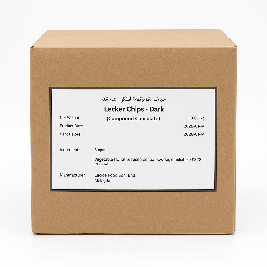 Lecker Compound Dark Chocolate Chips Malaysia - 10kg