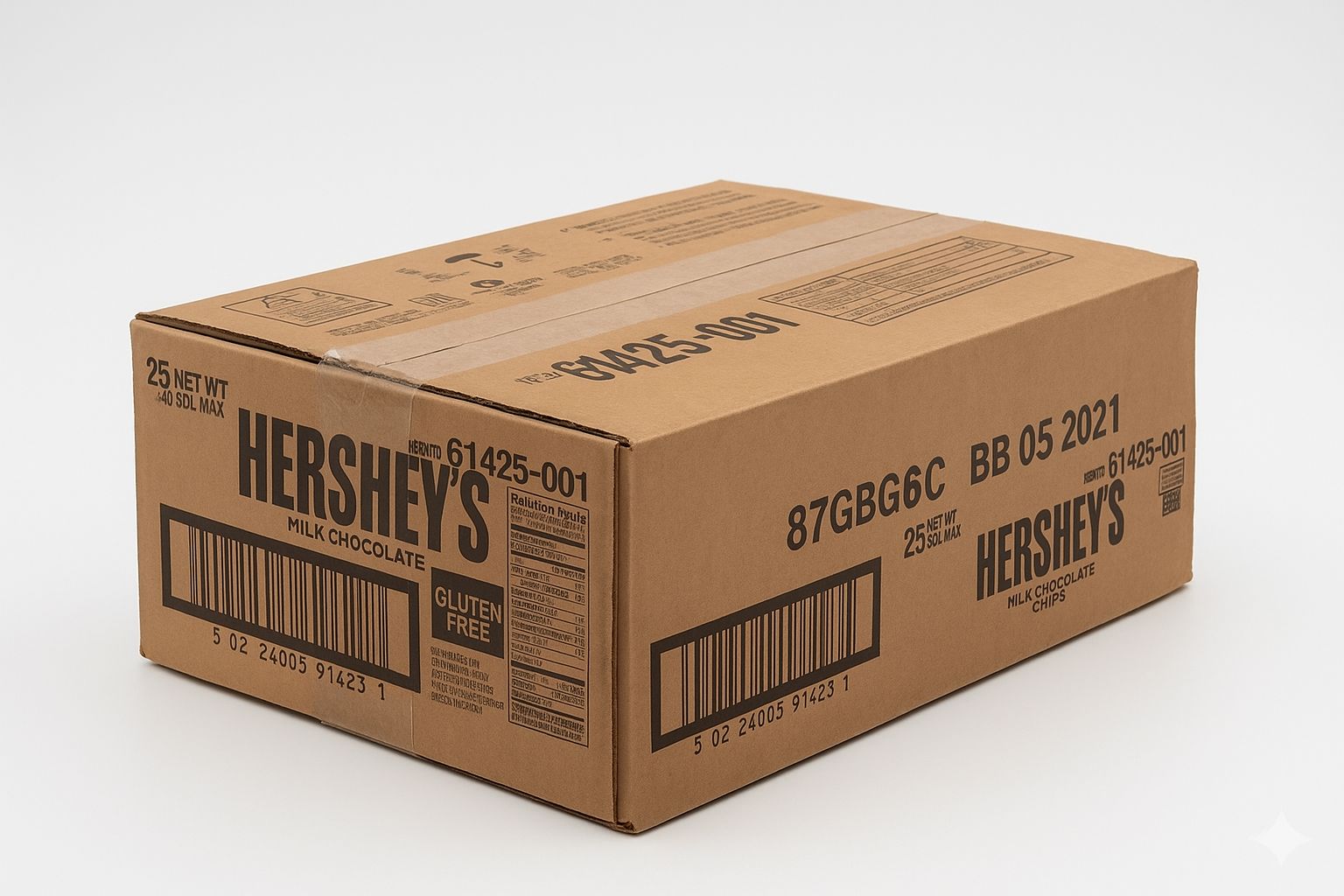 Hershey's Milk Chocolate Baking Chips 25 LBS Box