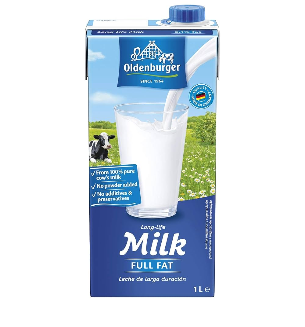 Oldenburger Fullcream milk 3.1%, UHT long-life, 1L x 12pcs carton