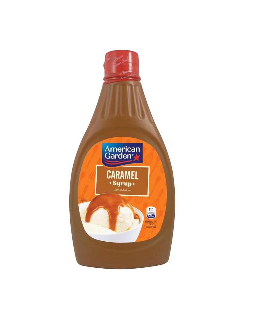American Garden Caramel Syrup, 680g x 12pcs carton