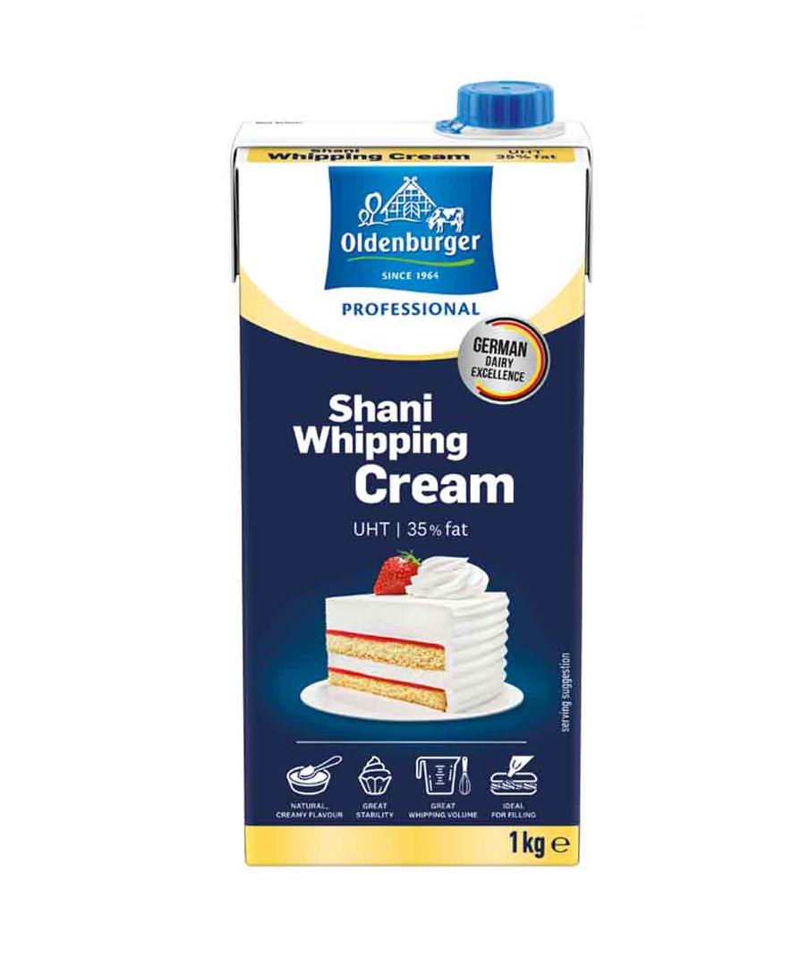 Oldenburger Shani Whipping Cream 35% Fat 1L x 12pcs carton