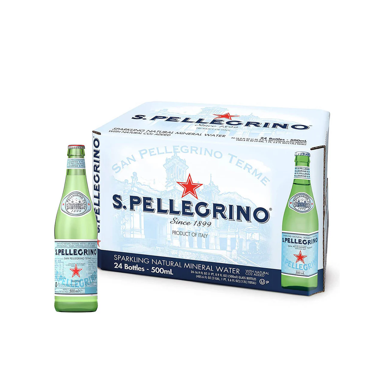 San Pellegrino Sparkling Natural Carbonated Mineral Water 500ml Pack of 24pcs