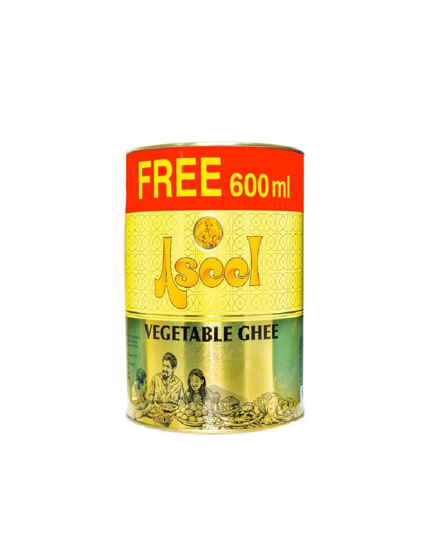 Aseel Vegetable Ghee 4kg, 600g Free x 4pcs carton