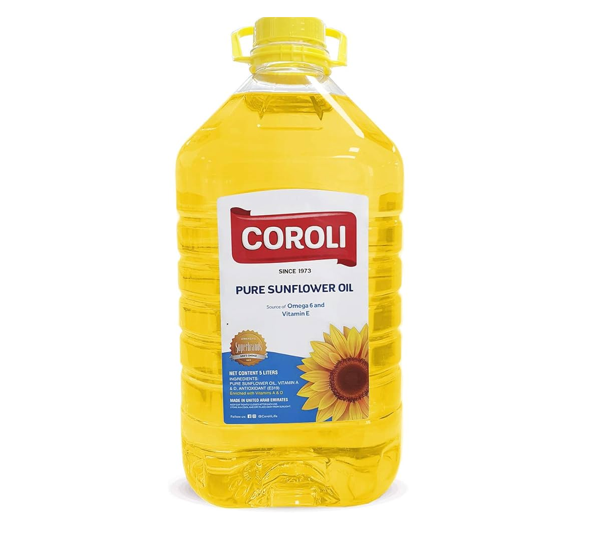 Coroli Pure Sunflower Oil - 5 Liters x 4pcs carton