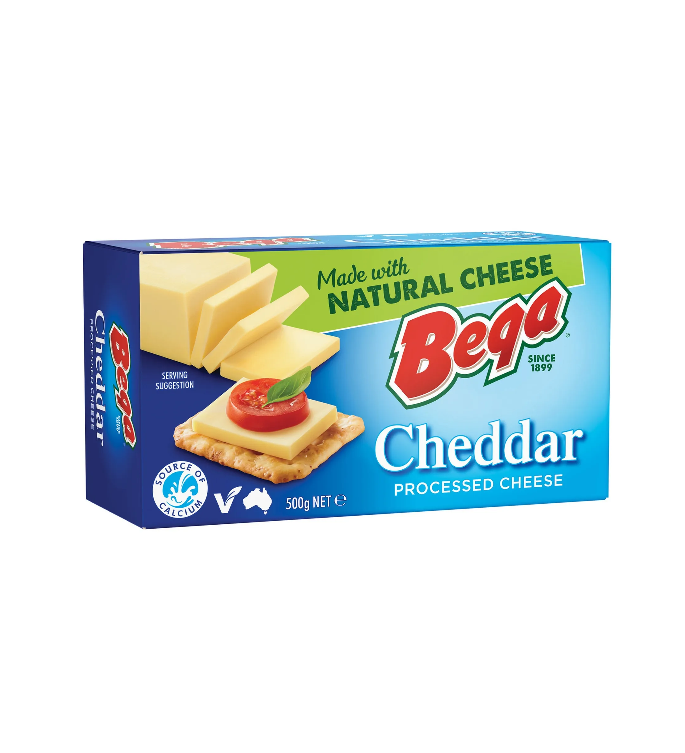 Bega Cheddar processed cheese block Australia 500gm x 18pcs box
