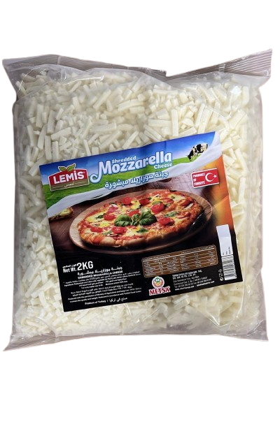 lemis shredded mozzarella cheese 2kg x 6pcs