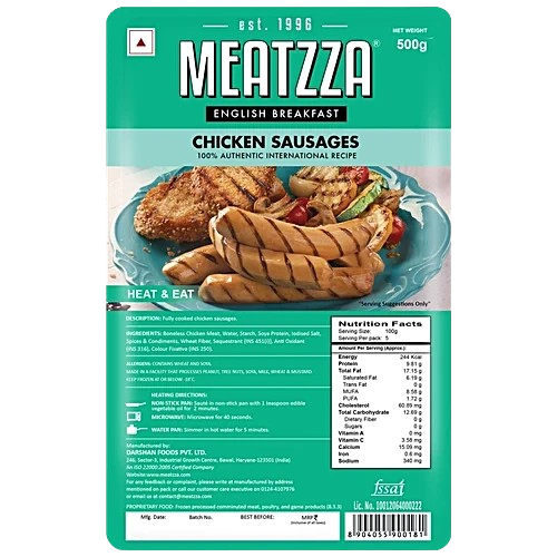 Meatzza Chicken Breakfast Sausages 500gm x 20pcs carton