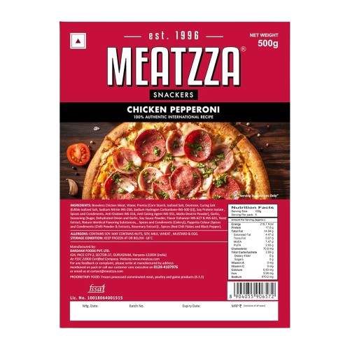 Meatzza Chicken Pepperoni  500g x 20pcs carton