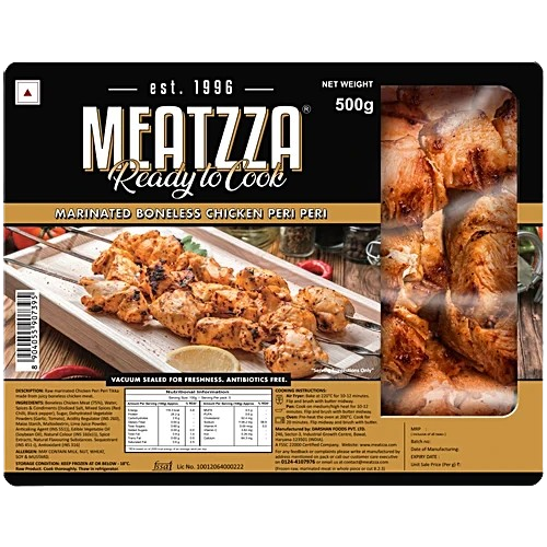 Meatzza Marinated Boneless Chicken Peri Peri, 500g x 20 pcs carton