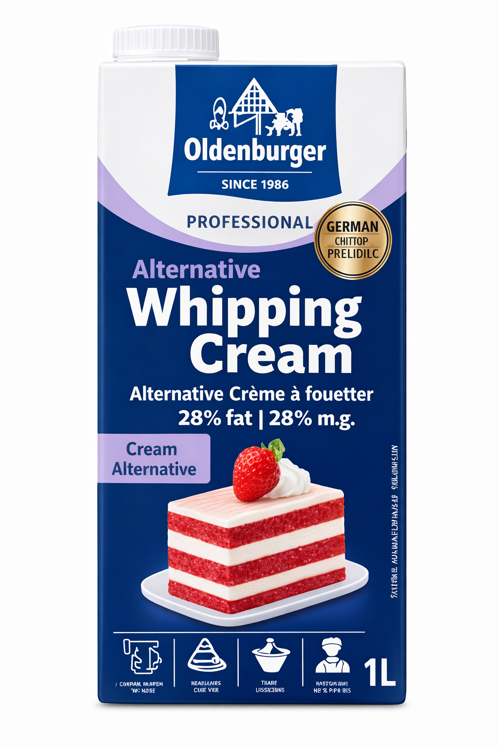 Oldenburger Professional Alternative Whipping Cream 28% fat 1Lx 12pcs